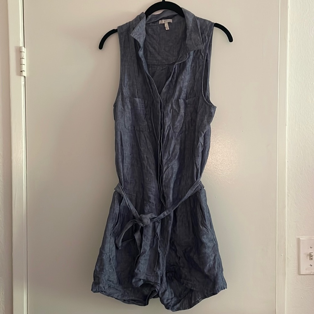 Joie Linen Denim Romper size M